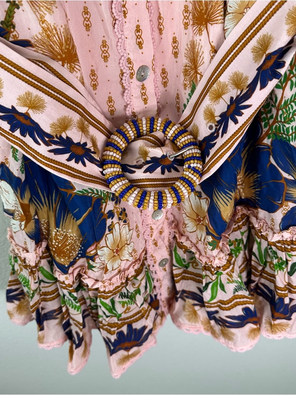 FARM RIO The Dream Garden Pink Floral Mini Dress SZ S - Picture 6 of 8